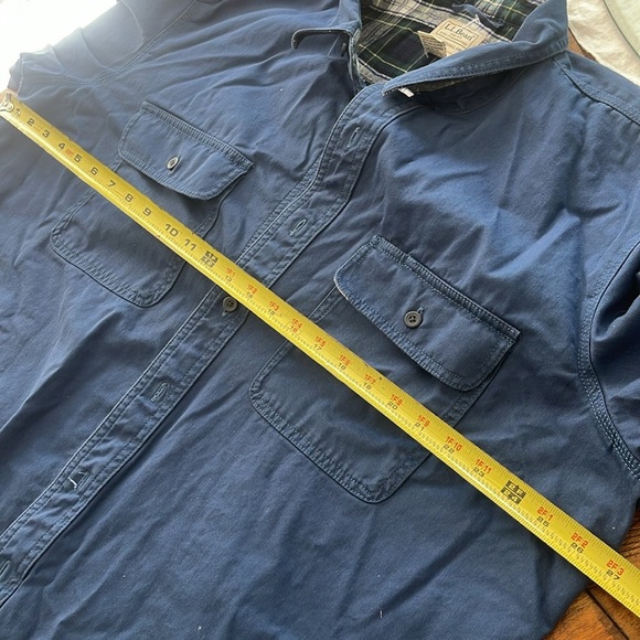 VINTAGE LL Bean Jacket Mens XL Tall Blue Canvas Chore Field Coat Plaid Lined - Picture 7 of 13